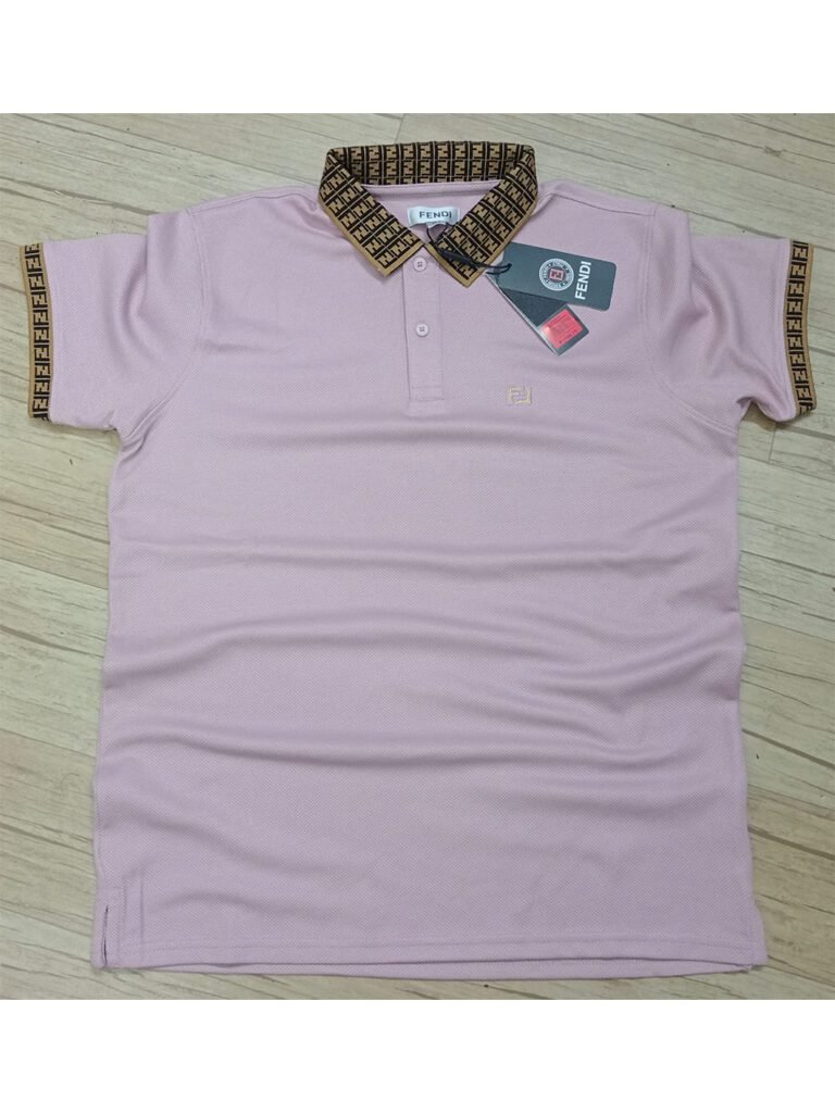 Imported Fabric Comfortable Fendi Peach Polo shirt