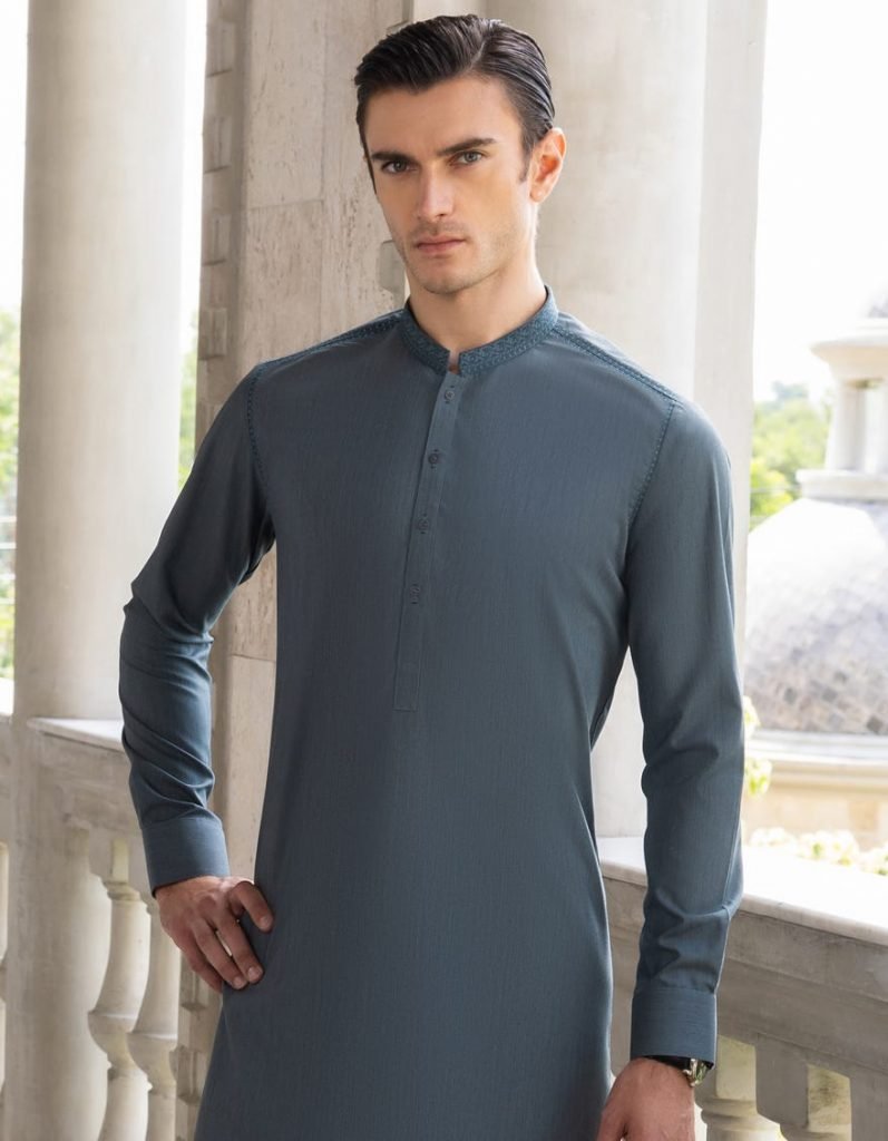 Junaid Jamshed Jade Green Cotton Kameez Shalwar in Bangladesh