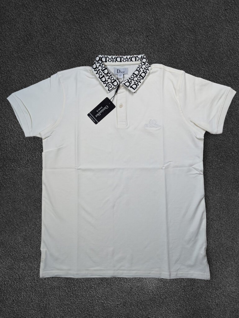 Imported Fabric Comfortable Dior White Polo shirt