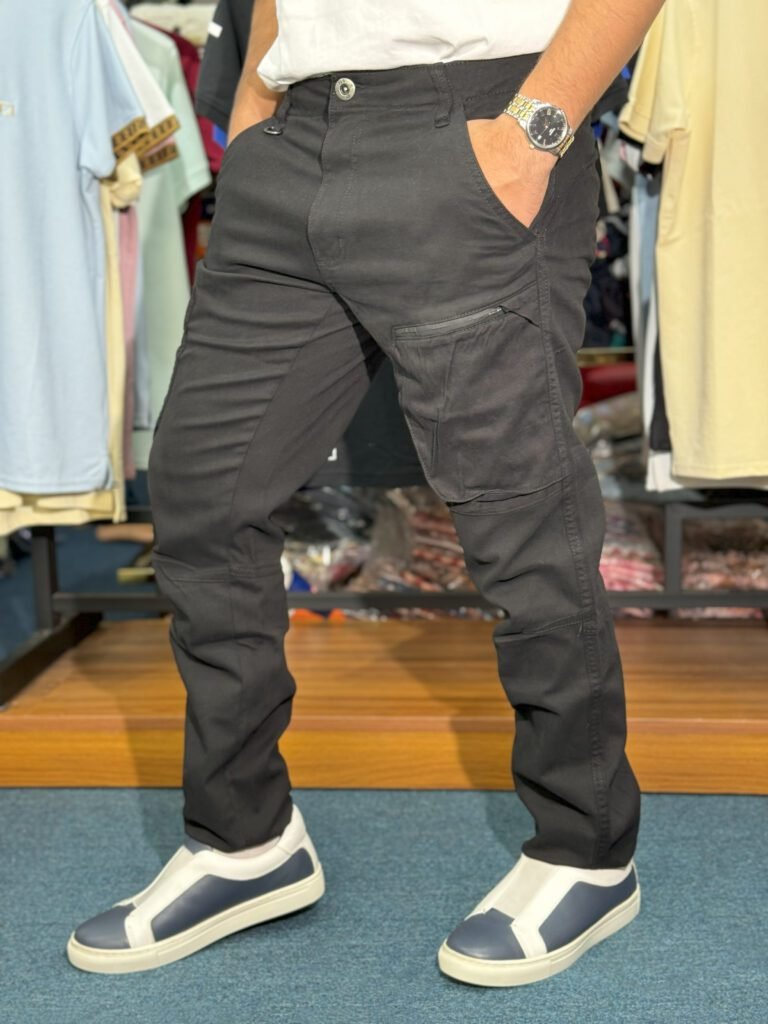 Original export Black cargo pants for men in Bangladesh