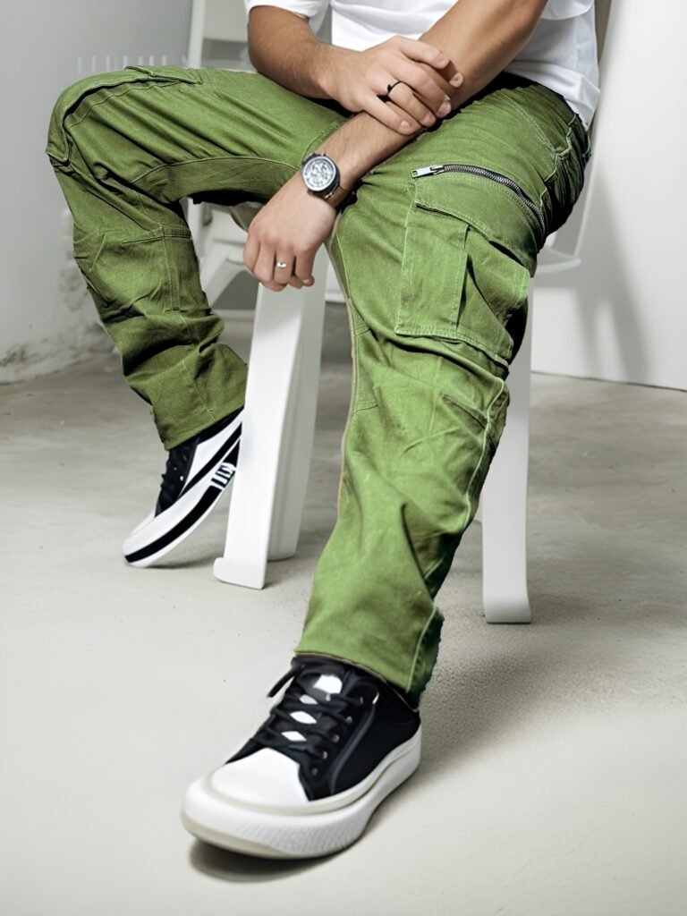 Original export Zara olive cargo pants for men in Bangladesh