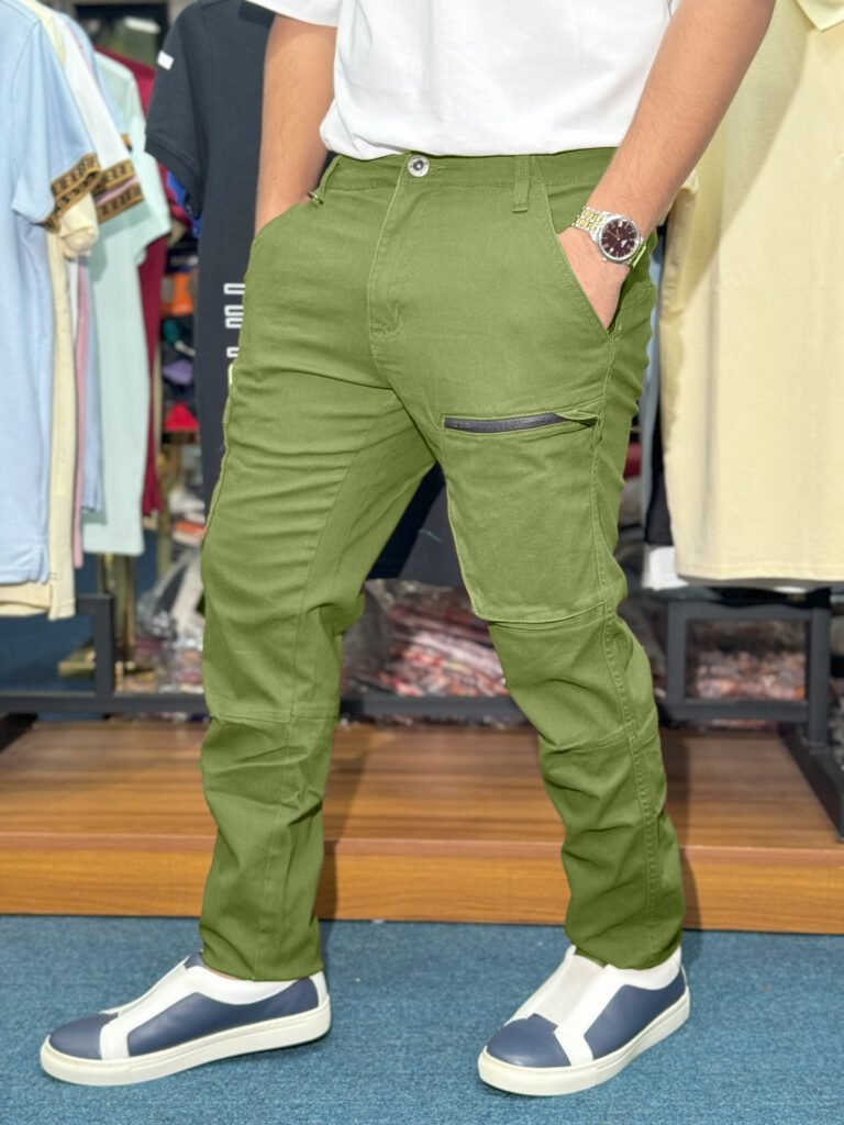 Original export olive cargo pants for men in Bangladesh