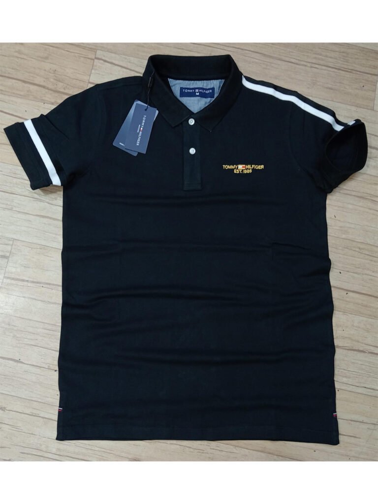 Premium TH Black comfortable polo t-shirt for men