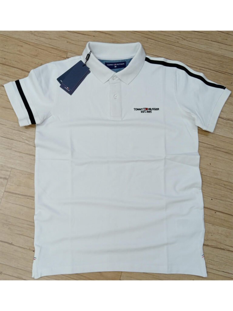 Premium TH White comfortable polo t-shirt for men