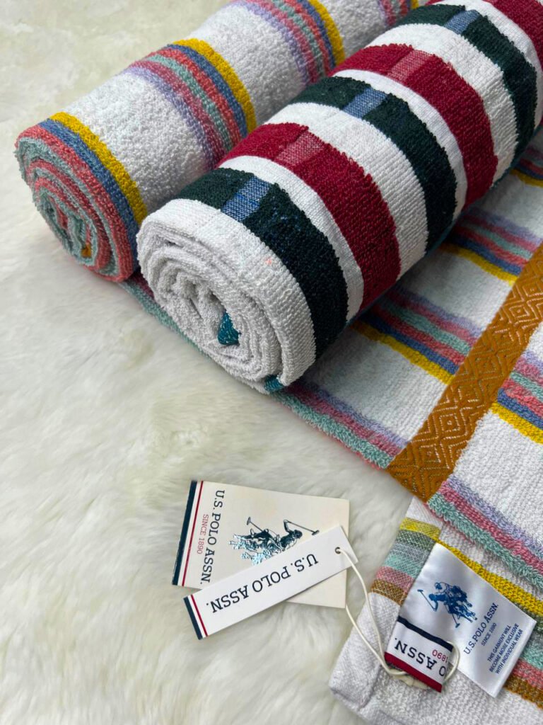 White and green mixed towel set in Bangladesh