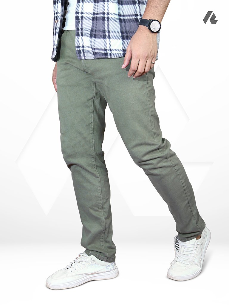 Alaniz Olive Premium Denim Jeans Pant For Men