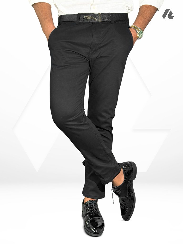 Premium Black Stretchable Gabardine Pants for Men in Bangladesh