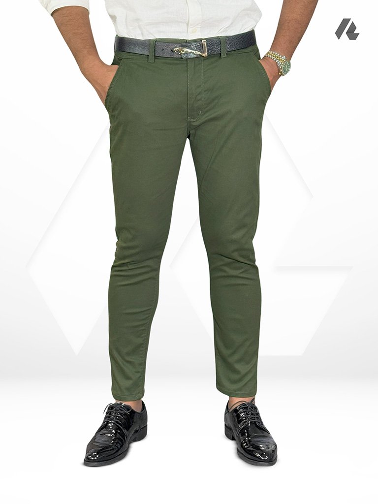 Premium Olive Stretchable Gabardine Pants for Men in Bangladesh